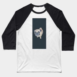 Pug Dog Portrait Baseball T-Shirt